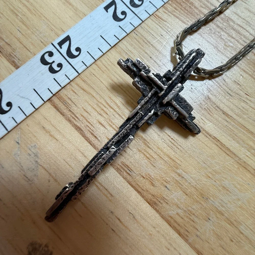 Gothic Brutalist Religious Grunge Cross Necklace Bundle Lot of 2‎ Unbranded